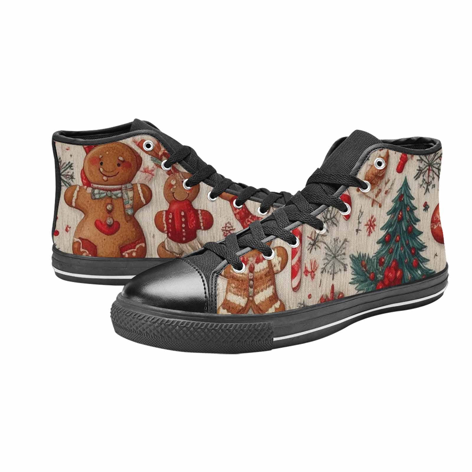 MEN'S Christmas Holly Snowflake High Top Canvas Dreamcore Custom Shoes