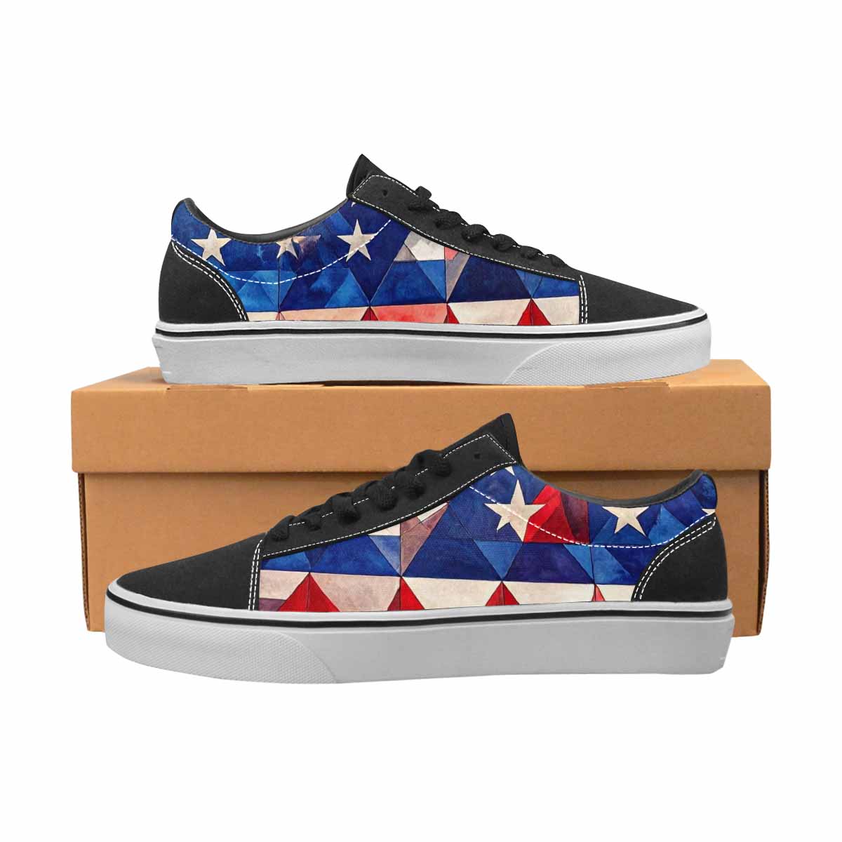 WOMEN'S American Flag Stars Canvas Lace-Up Cottagecore Shoes