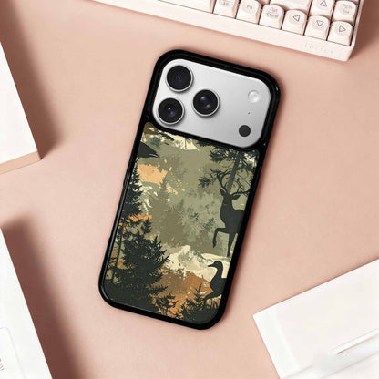 iPhone 17 Pro Case — Hunting Camouflage Pattern With Deer Camo, Unique Phone Case Design