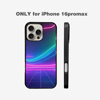 iPhone 16 Pro Max Case — 1980s Neon Cartoon Art Pattern, Custom Designed Case Cover