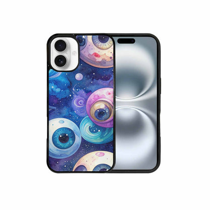 iPhone 16 Plus Case — Cartoon Eyeballs Galaxy, Customized Protective Case