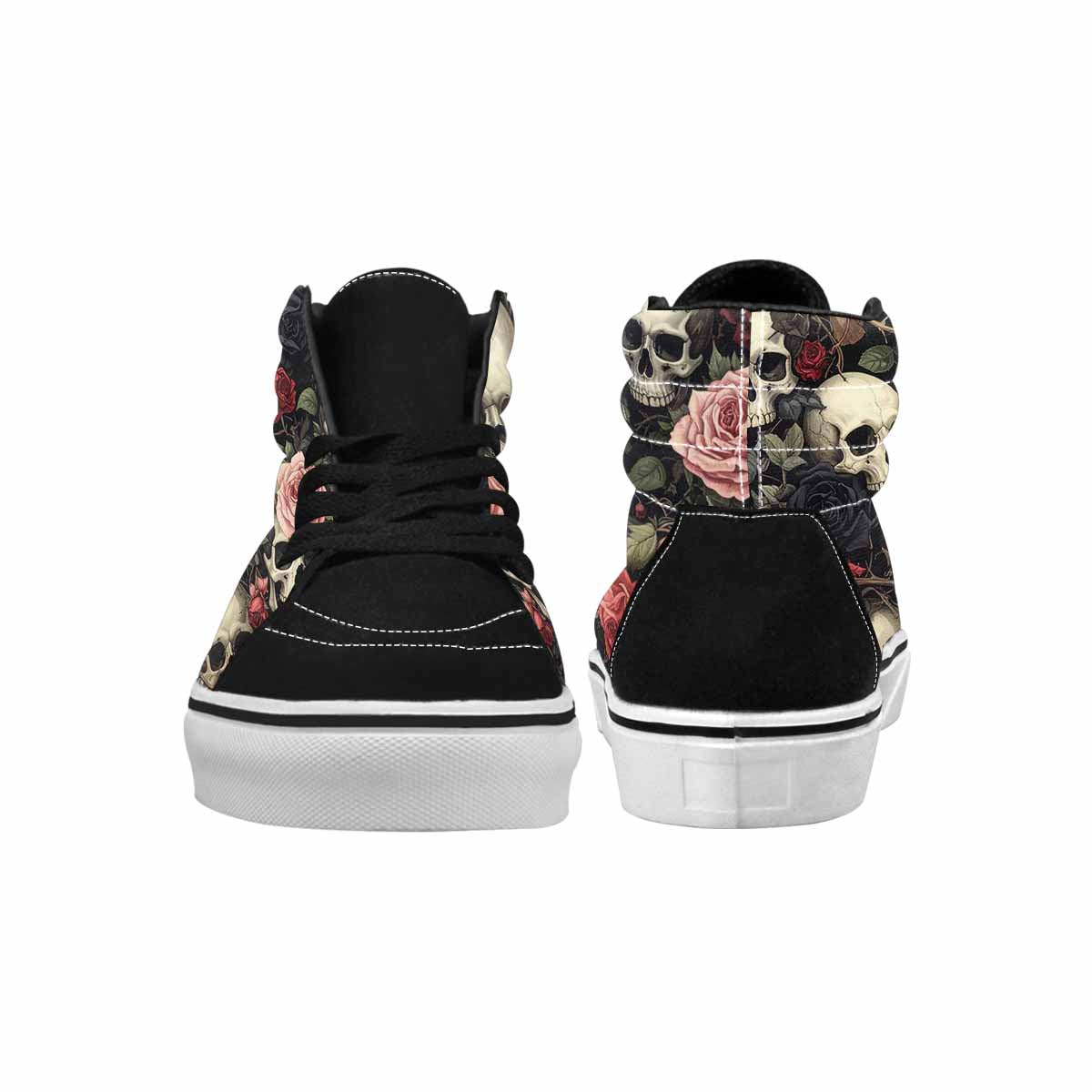 WOMEN'S Skulls - Roses High Top Canvas Grunge Sneakers