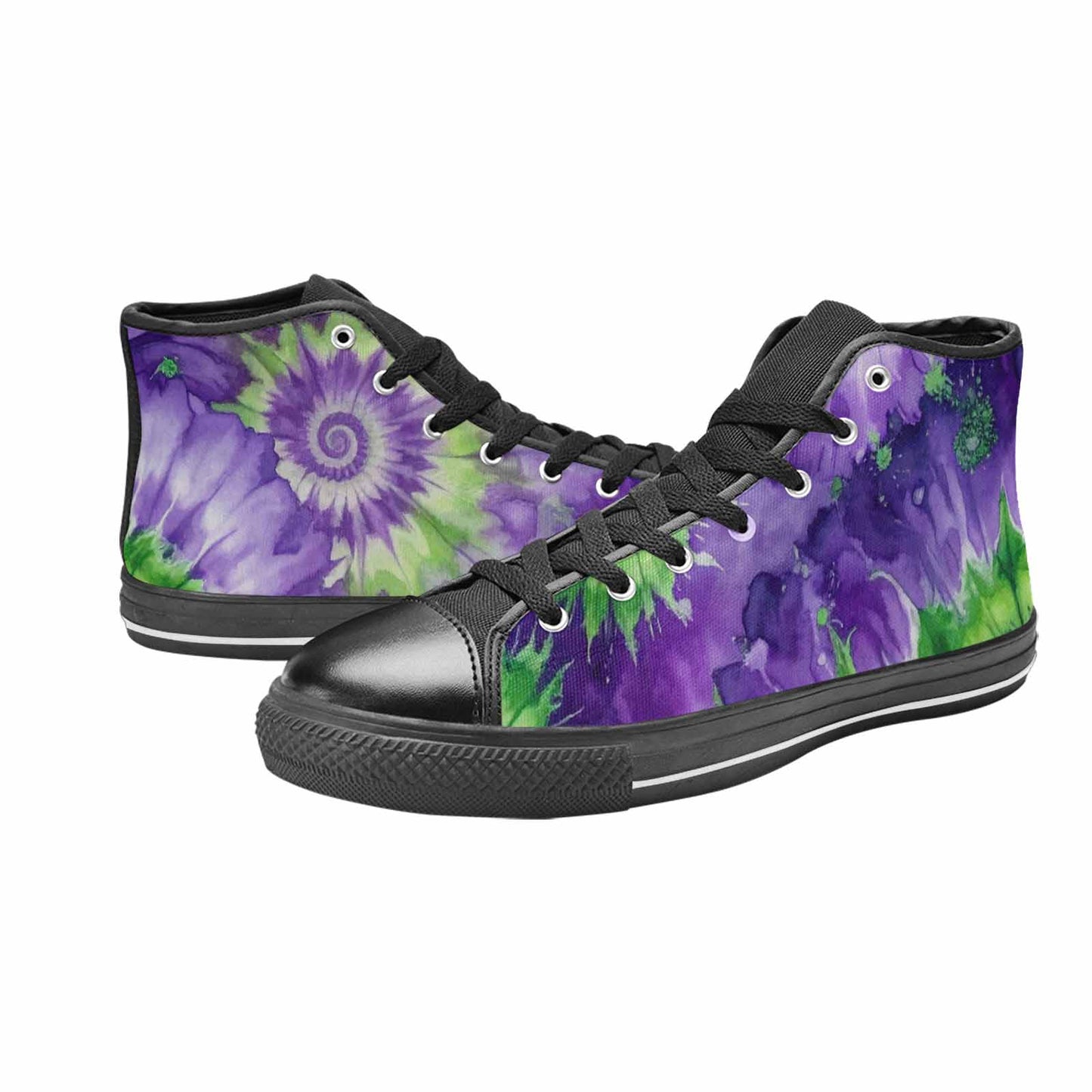 WOMEN'S Tie Dye - High Top Canvas Neon Fantasy Custom Sneakers