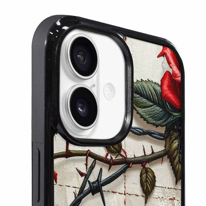 iPhone 17 Case — Glossy Barbed Wire Original Art, Customized Protective Case