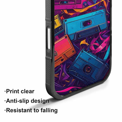 iPhone 17 Case — Retro Cassette Tape Pattern Retro Vintage, Unique Phone Case Design