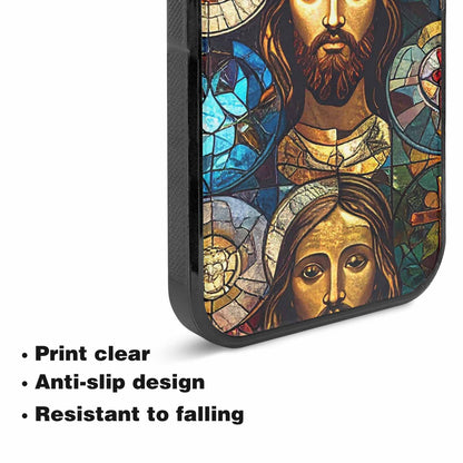 iPhone 15 Case — Jesus Face Small Cross And Faith, Personalized Phone Case