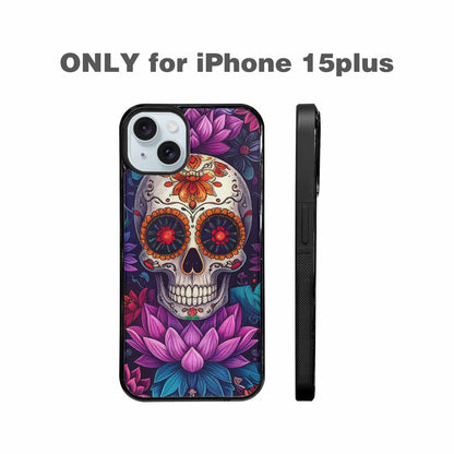 iPhone 15 Plus Case — Lotus Many Hundreds Of Skulls Art, Custom Printed Phone Case