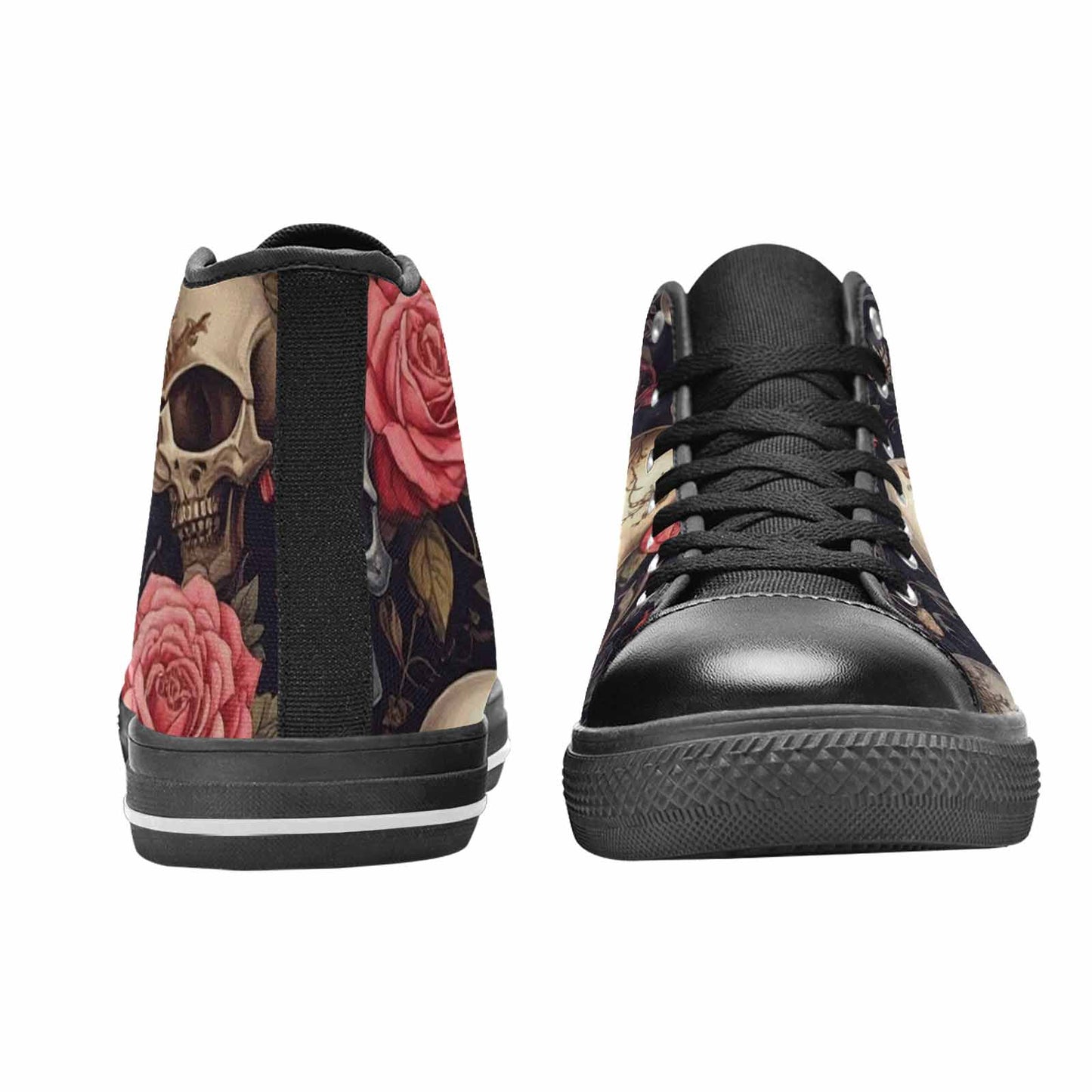 MEN'S Skulls - Roses High Top Canvas Dark Academia Custom Sneakers