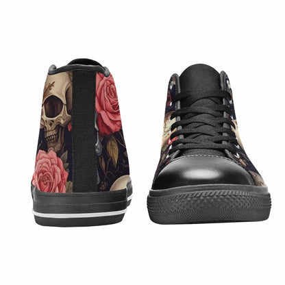 MEN'S Skulls - Roses High Top Canvas Dark Academia Custom Sneakers