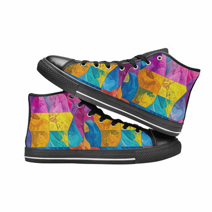 MEN'S Pansexual Flag Color High Top Canvas Aesthetic Custom Shoes