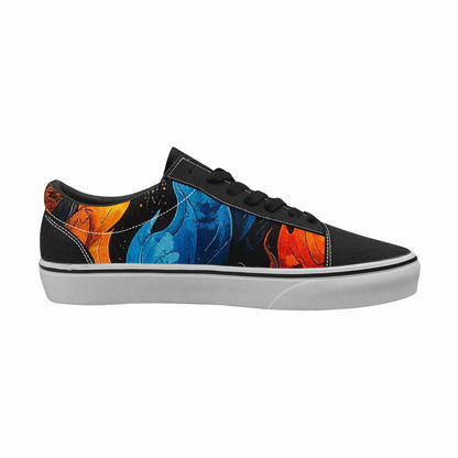 WOMEN'S Flame Burst Lace-Up Canvas Aesthetic Custom Shoes