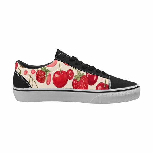 WOMEN'S Cherry Fruit Print Canvas Lace-Up Neon Fantasy Shoes