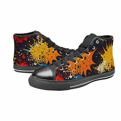 WOMEN'S Comic Book Halftone High Top Canvas Dreamcore Custom Sneakers