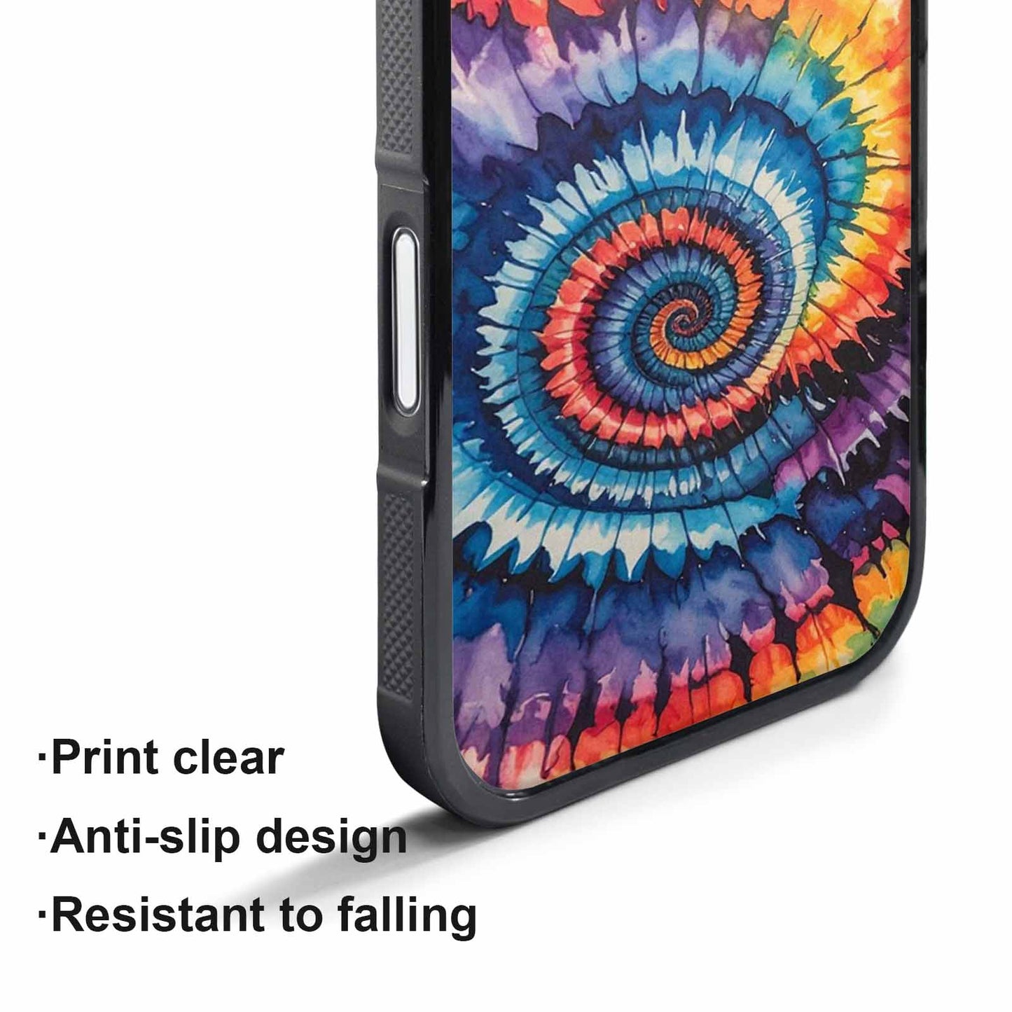 iPhone 17 Pro Case — Black Blue Ink Tie Dye Tie, Unique Phone Case Design