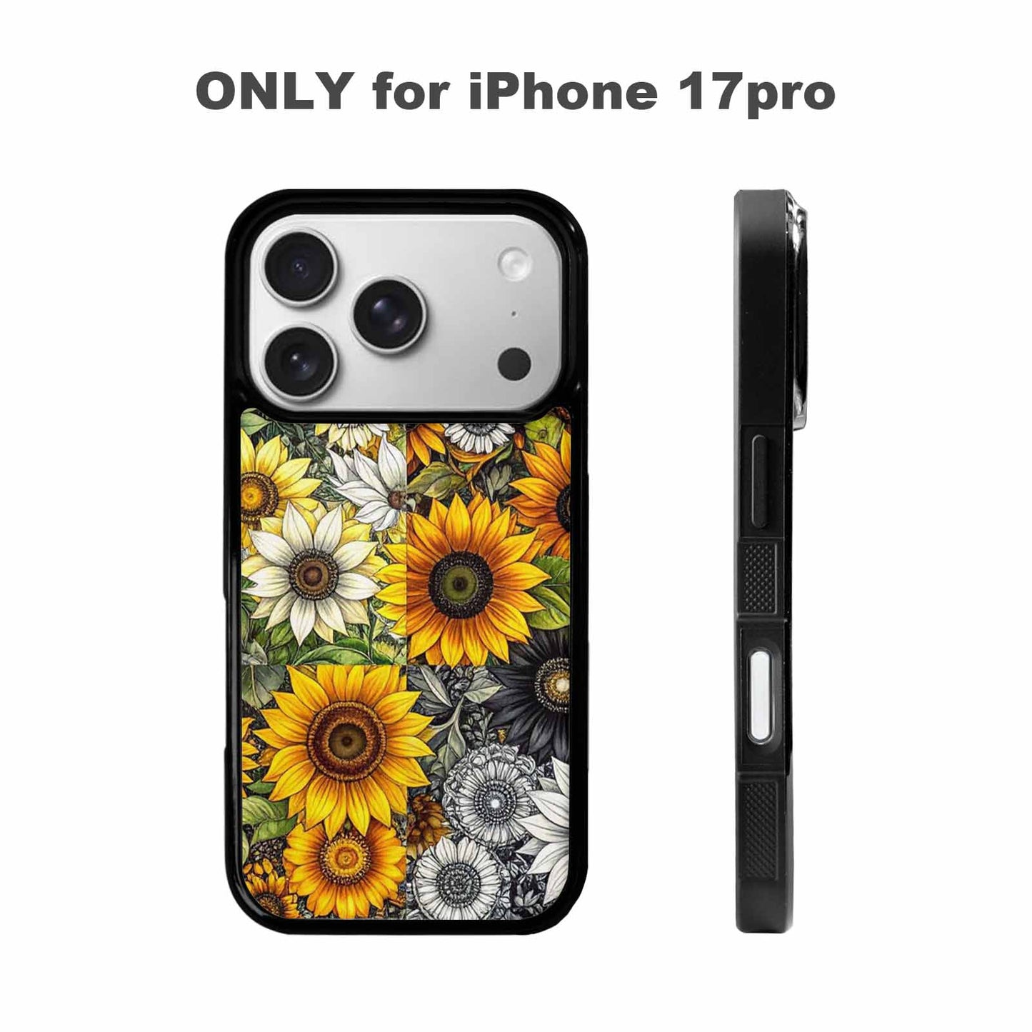 iPhone 17 Pro Case — Small Sunflower Pattern Randomly Varying Floral, Personalized Phone Case