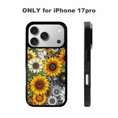 iPhone 17 Pro Case — Small Sunflower Pattern Randomly Varying Floral, Personalized Phone Case