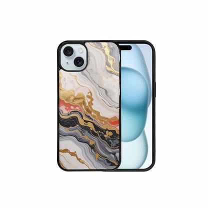 iPhone 15 Plus Case — Marble Vein Marble Veins Pattern Hundreds, Personalized Phone Case