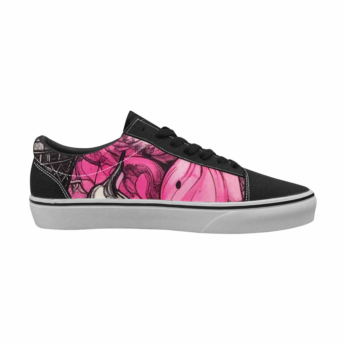 WOMEN'S Ice Cream Motif Lace-Up Canvas Surreal Custom Shoes