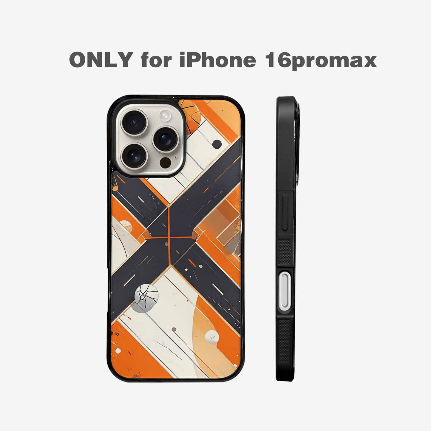 iPhone 16 Pro Max Case — Basketball Pattern Court Lines And Balls, Custom Phone Case