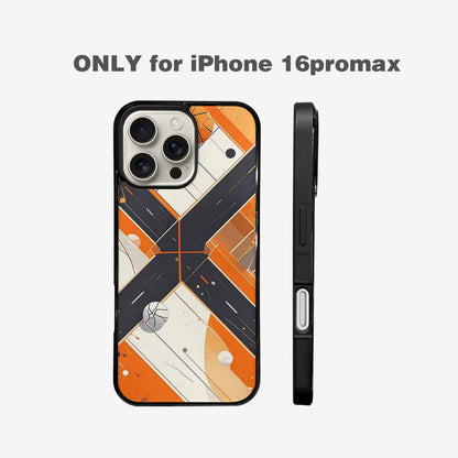 iPhone 16 Pro Max Case — Basketball Pattern Court Lines And Balls, Custom Phone Case