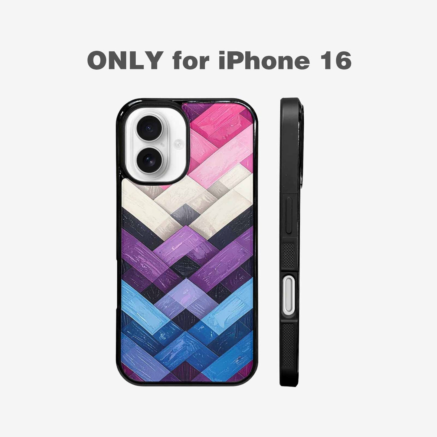 iPhone 16 Case — Genderfluid Flag Color Theme Small Rainbow, Custom Designed Case Cover