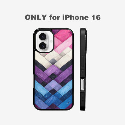iPhone 16 Case — Genderfluid Flag Color Theme Small Rainbow, Custom Designed Case Cover