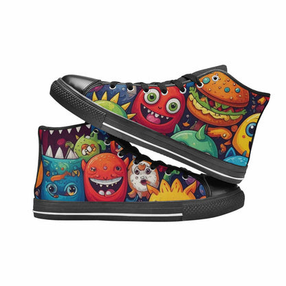 MEN'S Cartoon Monster Character High Top Canvas Dark Academia Custom Shoes