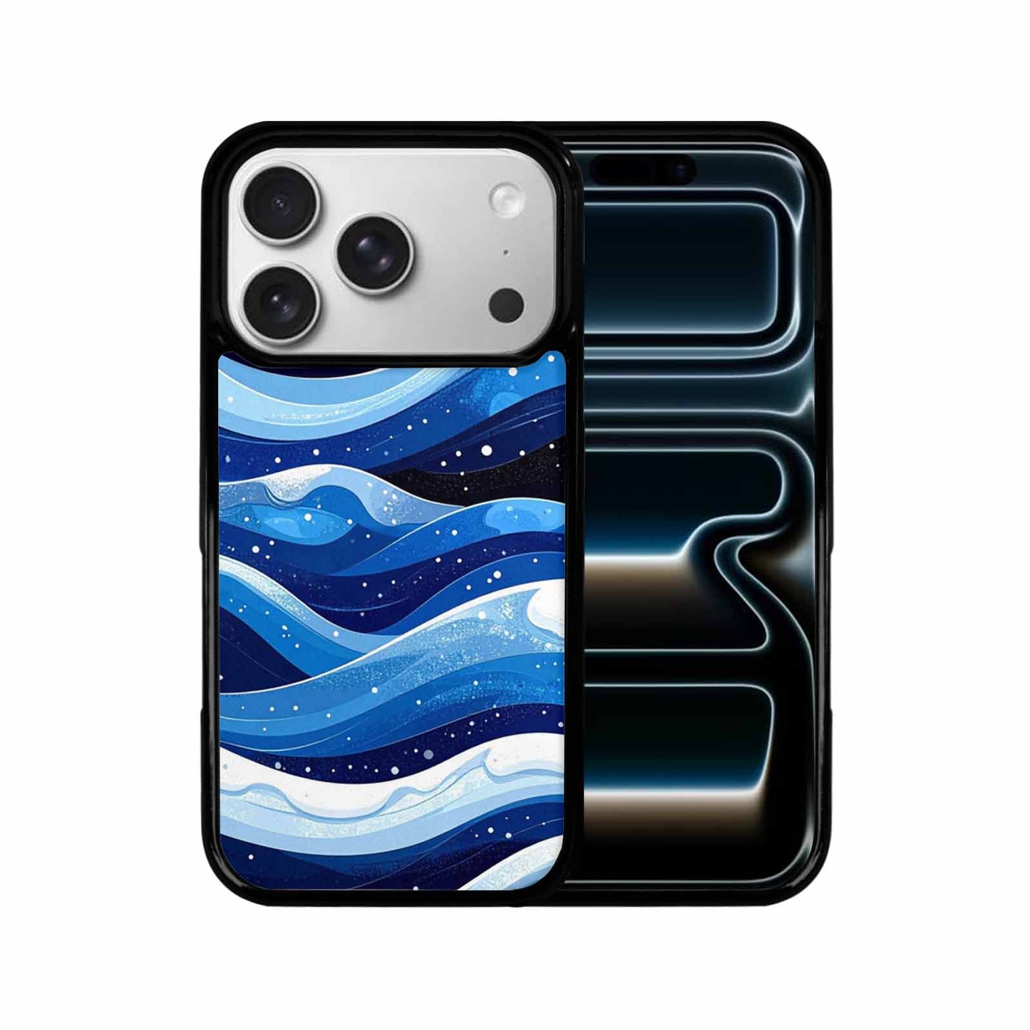 iPhone 17 Pro Case — Glossy Winter Wave Seamless Cartoon Cute, Customized Protective Case