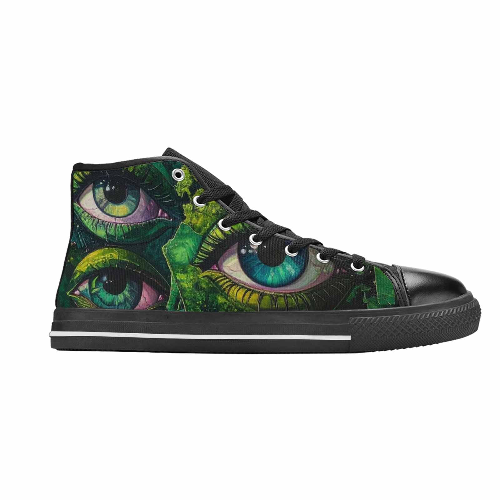 WOMEN'S Reptile Eye Cartoon High Top Canvas Neon Fantasy Sneakers