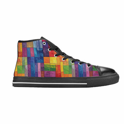 MEN'S Transgender Flag Color High Top Canvas Surreal Sneakers