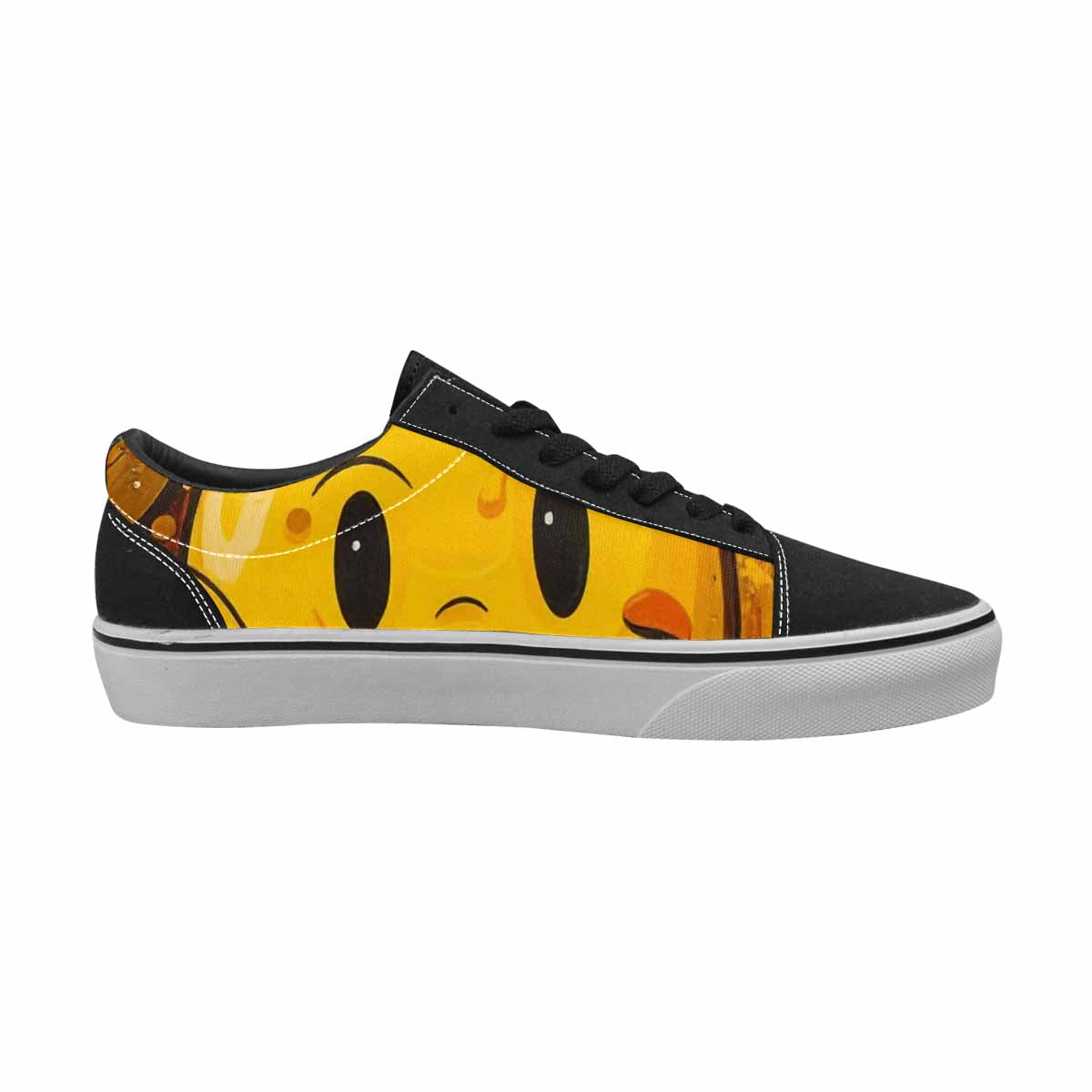 MEN'S Smiley Face Yellow Canvas Boutique Wallpaper Art Custom Shoes