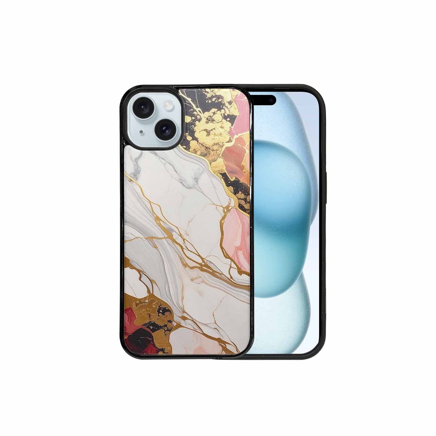 iPhone 15 Plus Case — Marble Vein Marble Veins Pattern Hundreds, Custom Print Case Cover