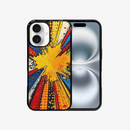 iPhone 16 Case — Comic Halftone Comic Bursts Pattern Hundreds, Customized Protective Case