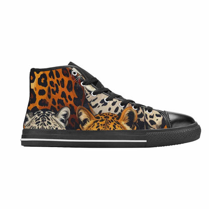 WOMEN'S Animal Print High Top Canvas Dark Academia Sneakers