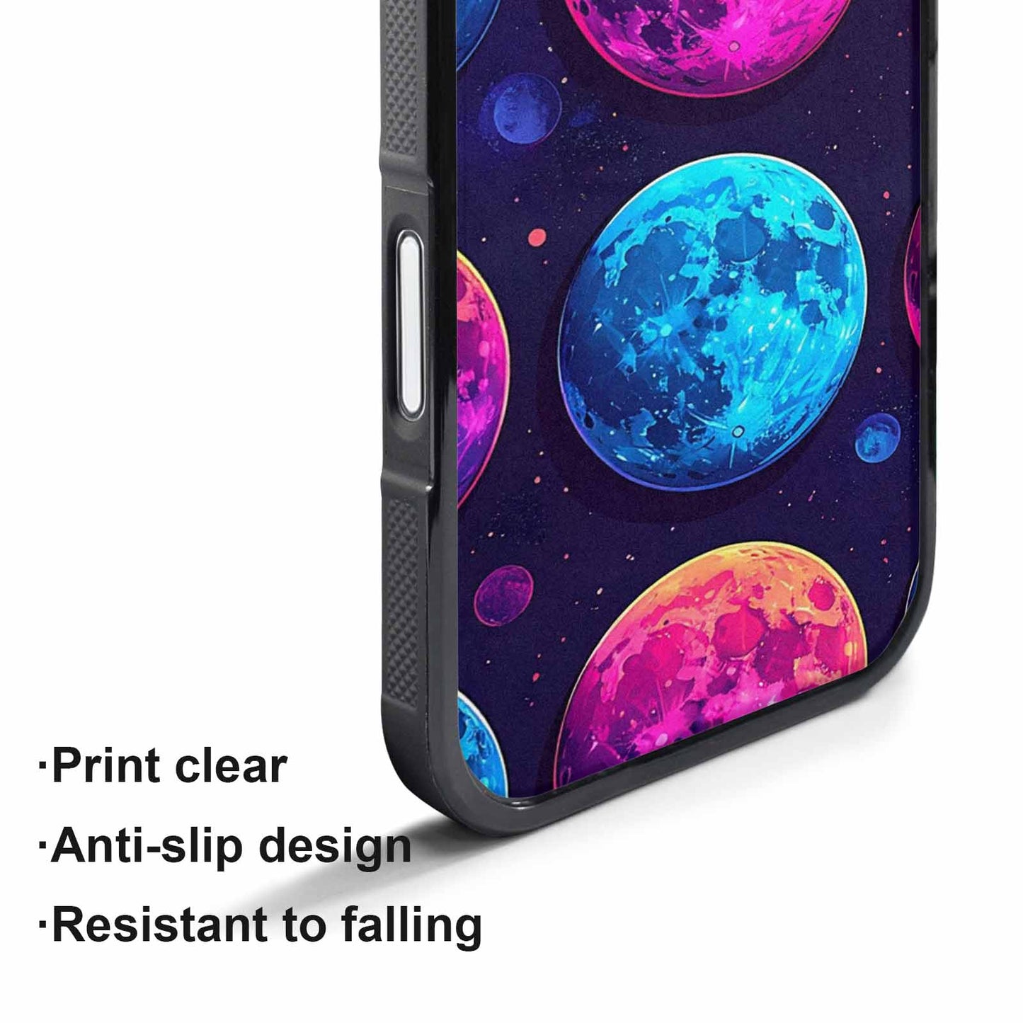 iPhone 17 Pro Max Case — Neon Winter Moon Cartoon Cute, Custom Printed Phone Case