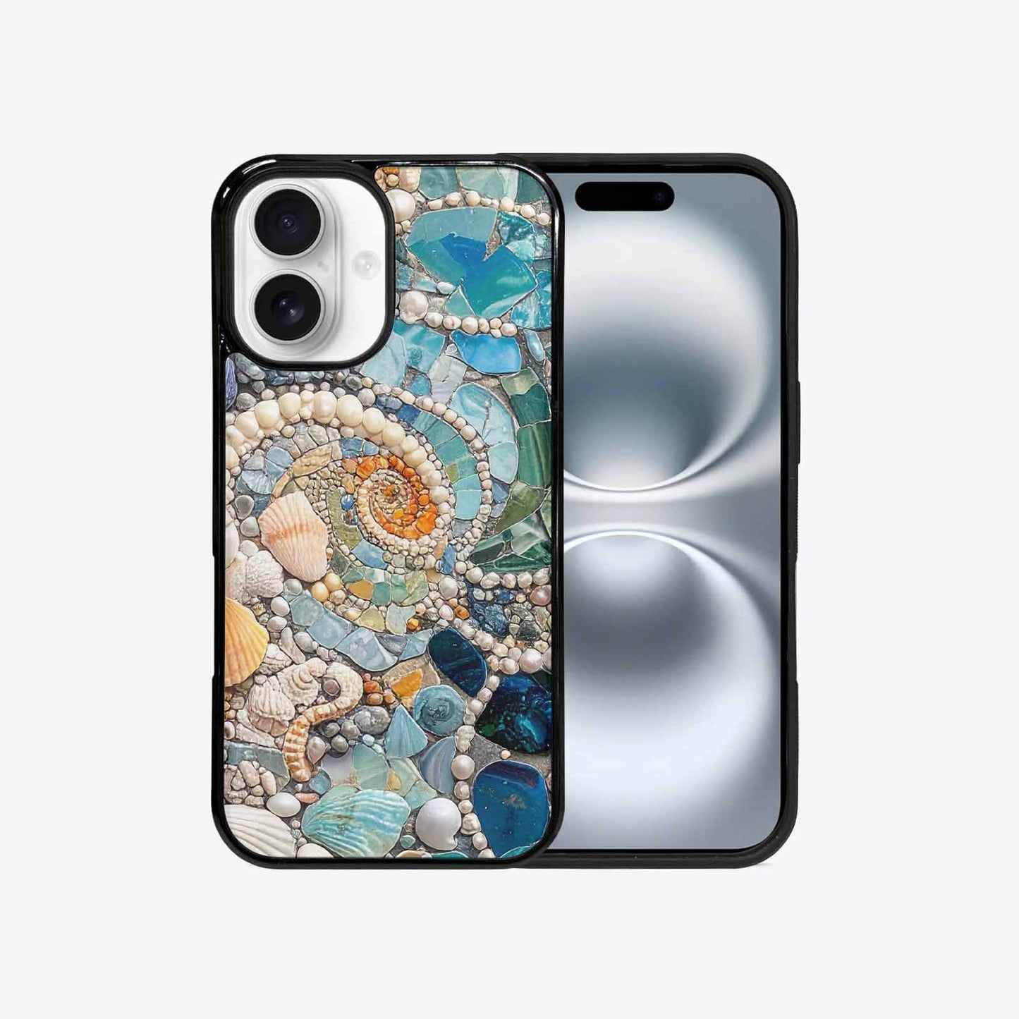 iPhone 16 Case — Seashell Collage Seashell Collage Pattern Hundreds, Custom Phone Case