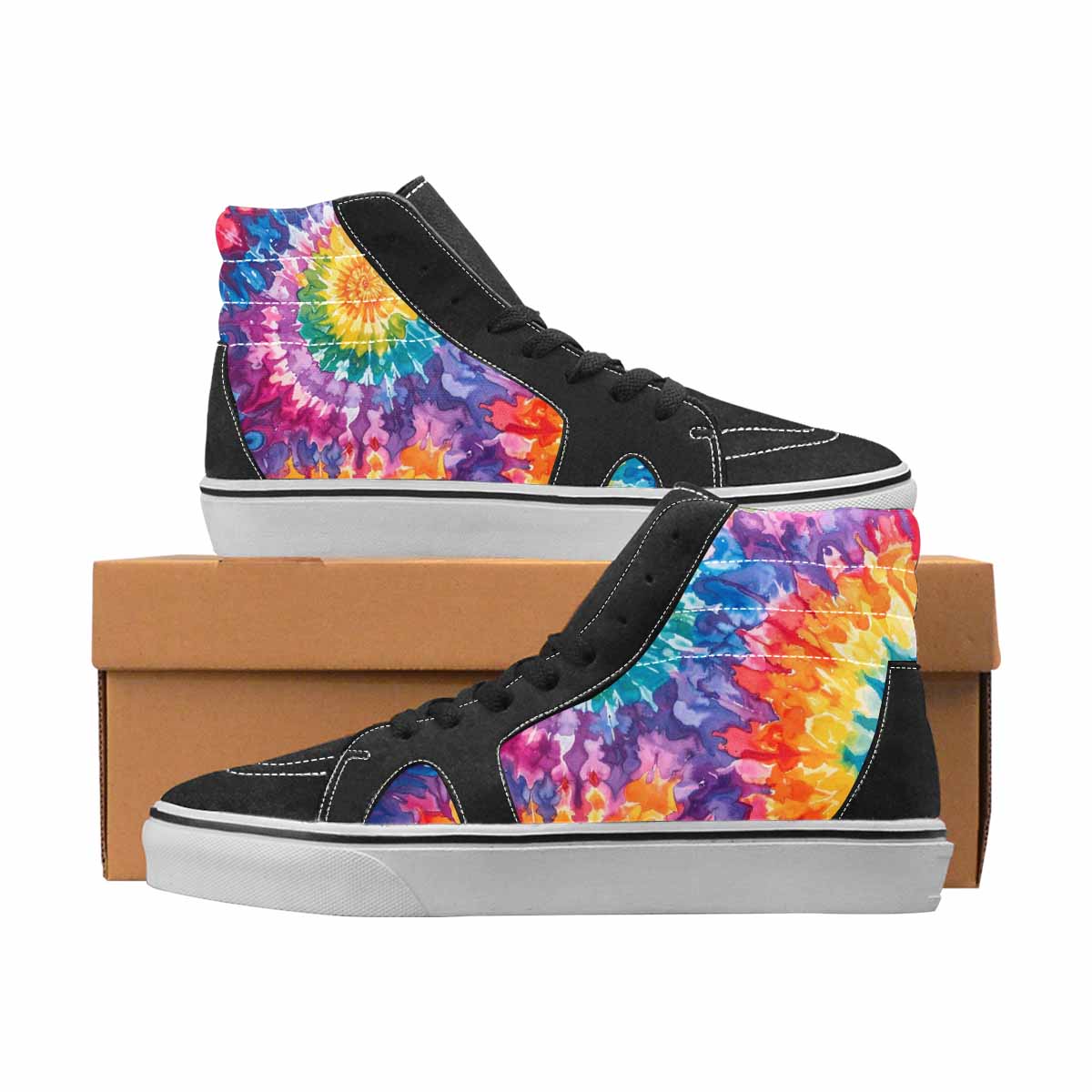 WOMEN'S Tie Dye High Top Canvas Bold Print Y2K Shoes