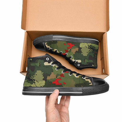 WOMEN'S Military Camouflage Blotch High Top Canvas Neon Fantasy Sneakers