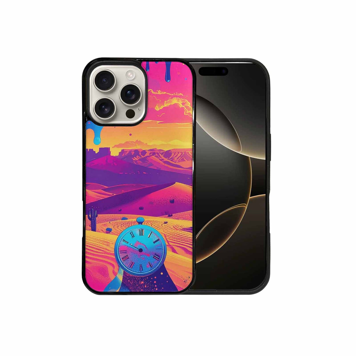 iPhone 16 Pro Max Case — I Surrealist Dreamscape Pattern Melting Clocks, Custom Designed Case Cover