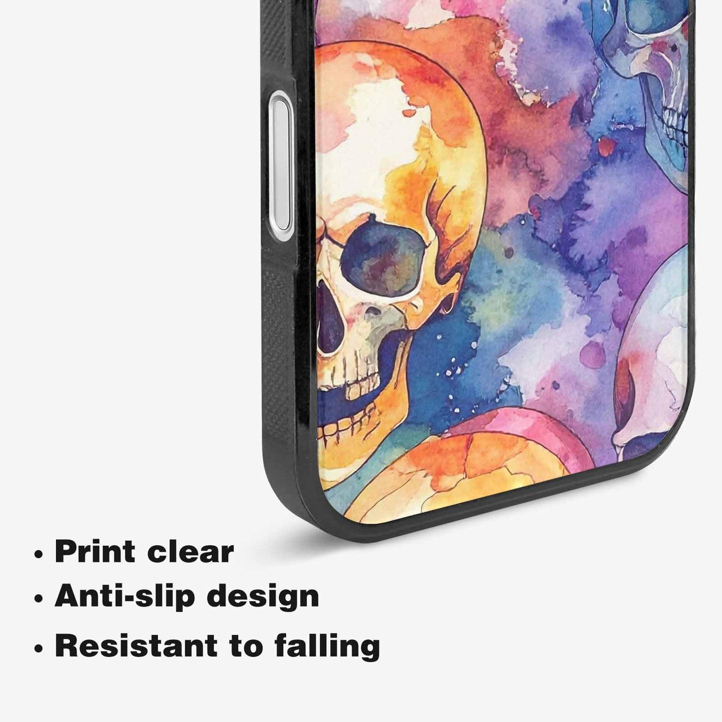 iPhone 16 Plus Case — Kulls Watercolor Skulls Small Skull Pattern, Custom Made Phone Cover