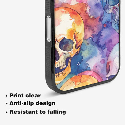 iPhone 16 Plus Case — Kulls Watercolor Skulls Small Skull Pattern, Custom Made Phone Cover