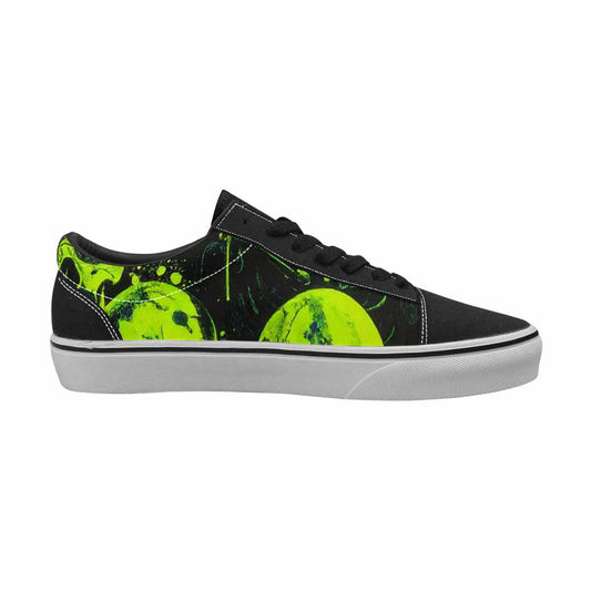 MEN'S Skeletons - Neon Green Lace-Up Canvas Dark Academia Sneakers