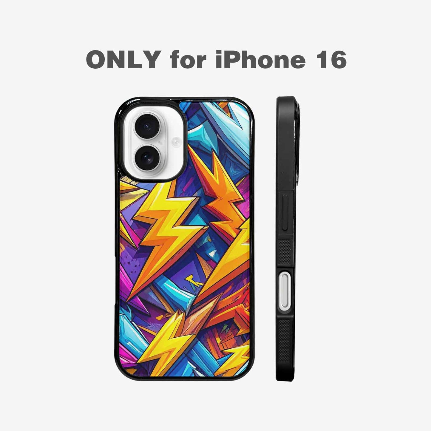 iPhone 16 Case — Lightning Bolt Storm Pattern Hundreds Of, Custom Art Phone Cover
