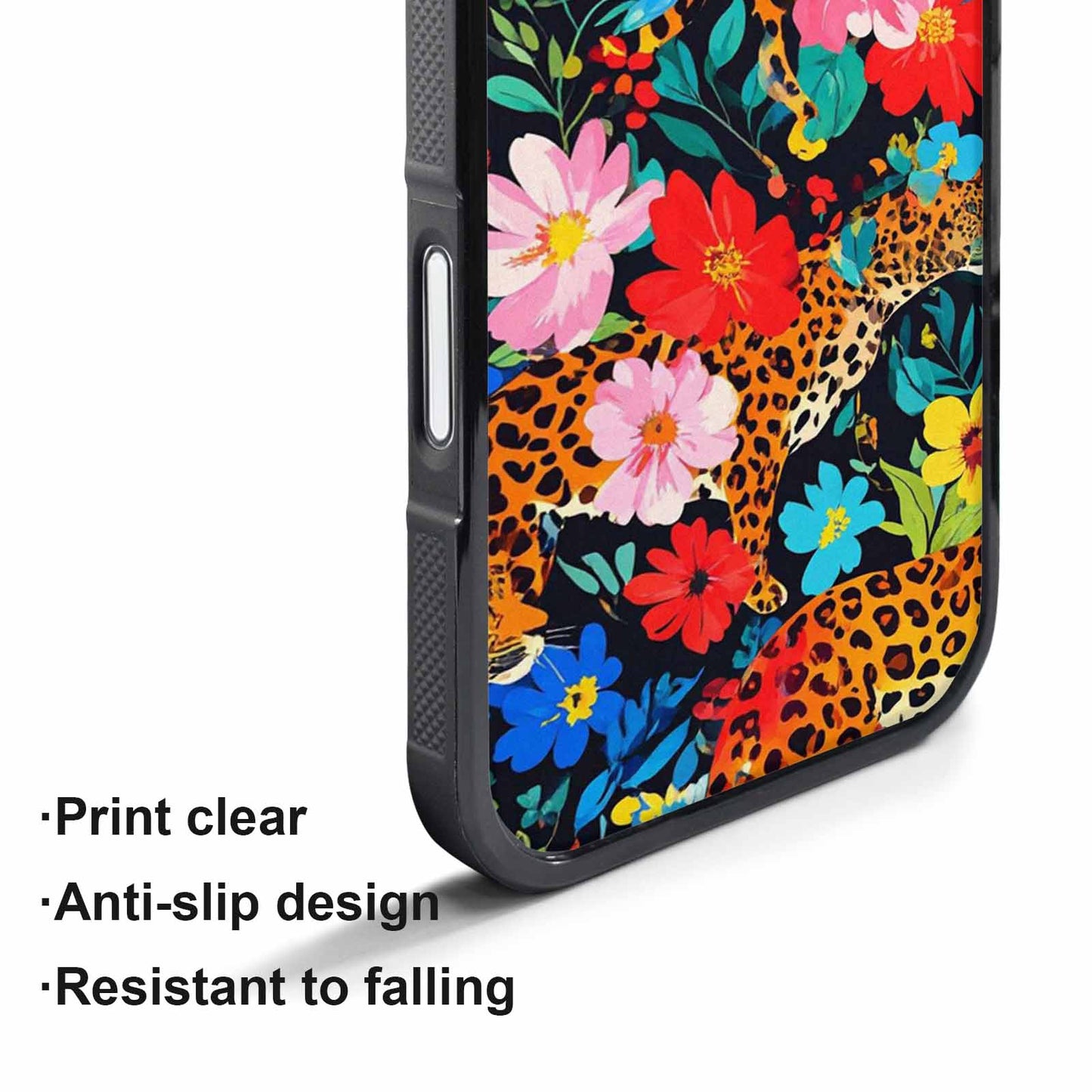iPhone 17 Pro Case — Leopard Print Floral Animal Print, Custom Printed Phone Case