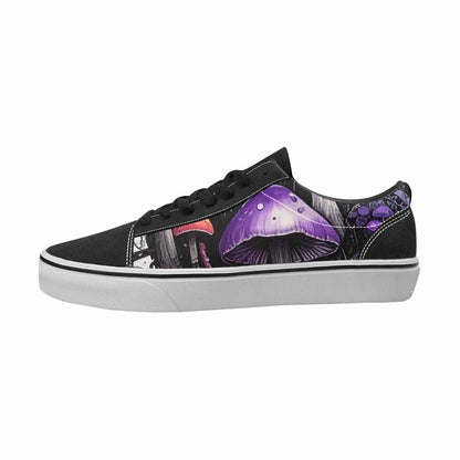 MEN'S Mushrooms Black & Purple Ink Canvas Streetwear Wallpaper Art Custom Print Sneakers