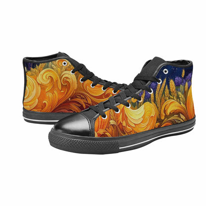 MEN'S Van Gogh-Style Swirl High Top Canvas Surreal Sneakers