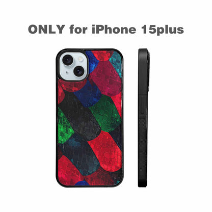 iPhone 15 Plus Case — Dark Snake Print, Original Design Phone Case