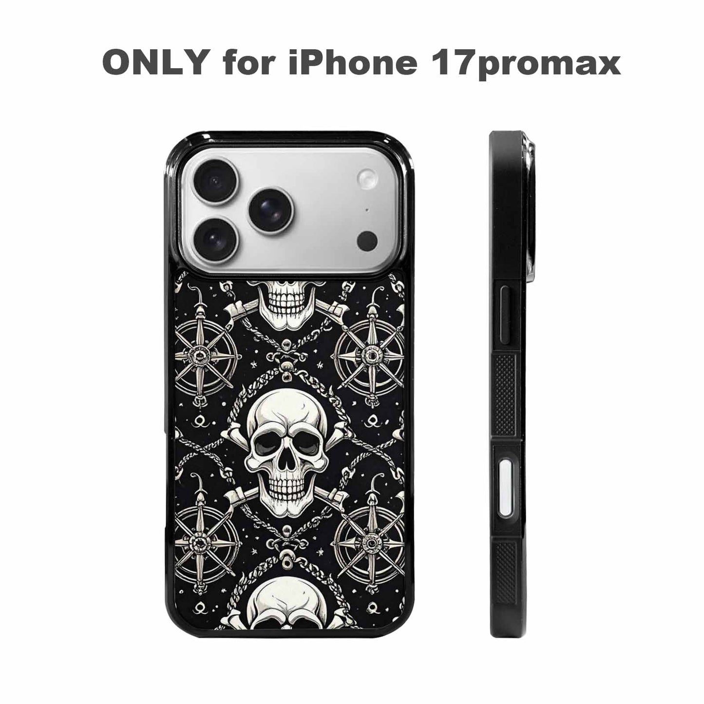 iPhone 17 Pro Max Case — Skull And Crossbones Pirate Gothic Skulls, Custom Made Phone Cover