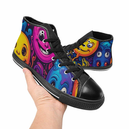 MEN'S Funny Looking Cartoon High Top Canvas Neon Fantasy Sneakers