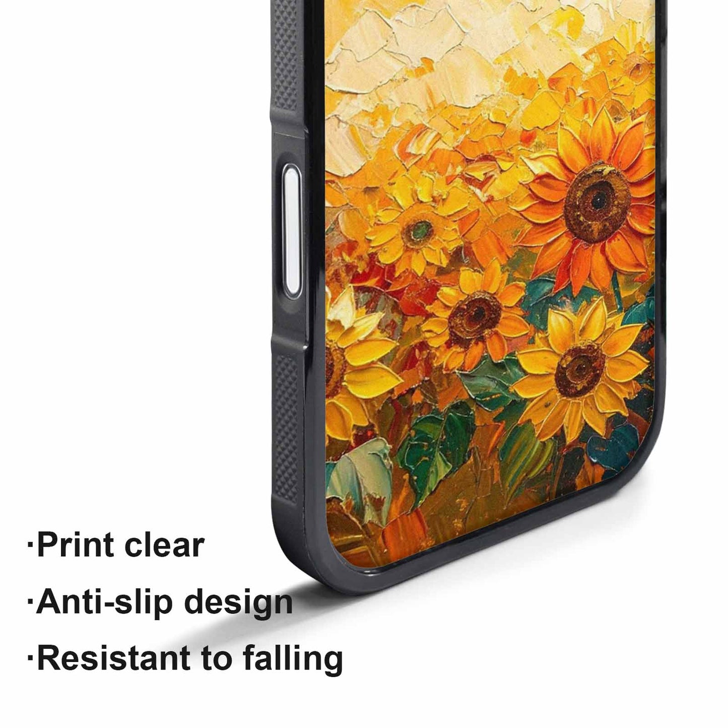iPhone 17 Pro Max Case — Impressionist Sunflower Brushstroke Pattern Floral, Custom Designed Case Cover